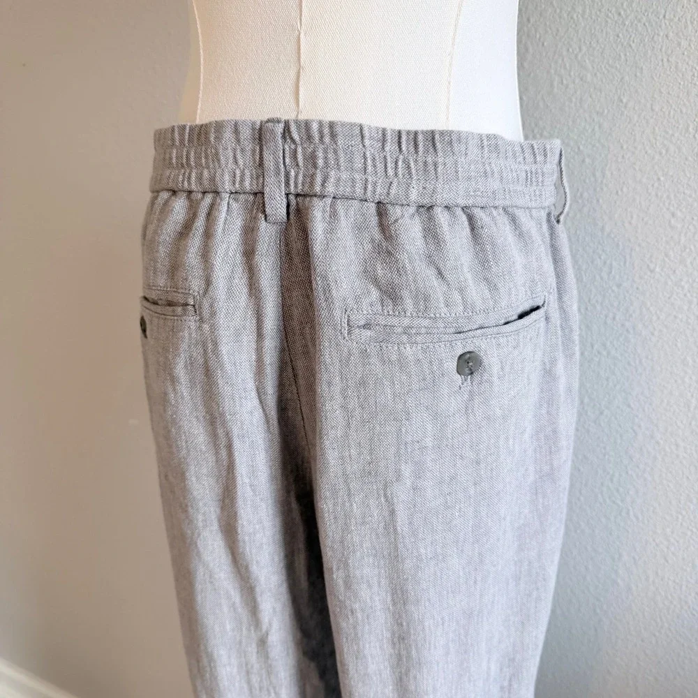 Banana Republic Mens Athletic Fit Linen Blend Pants Grey 32x30 Minimalist